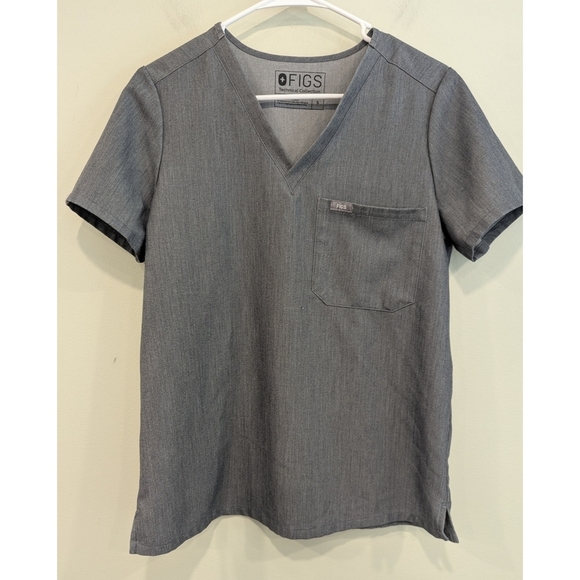 FIGS Catarina Grey One Pocket Scrub Top Size Small - Picture 5 of 5